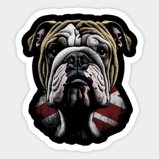 British Bulldog - Proudly Wearing the Union Jack Flag Sticker